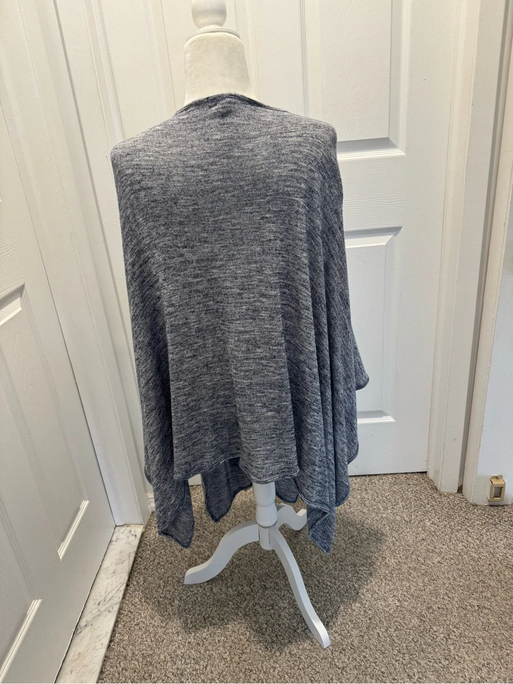 UK2LA Heathered blue Open-Front Draped Wrap